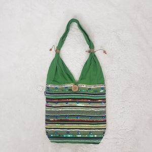Sequin Button Tote Bag